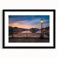 Extra large abstract art print of a colorful, textured Paris scene on a framed canvas, ideal for living room decor.