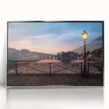 Large art print of Paris scenery in muted gray tones on framed acrylic, ideal for modern art wall decor.