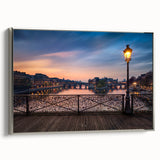 Framed canvas of a vintage Paris landscape painting in colorful art style, ideal for living room decor.