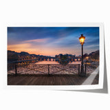 Parisian street scene with blooming flowers in soft hues on a rolled canvas, ideal for art wall dining room.