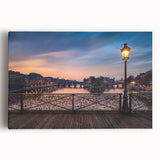 Black and white stretched canvas of Paris skyline, featuring muted tones, ideal for kitchen wall art or bedroom ambiance.