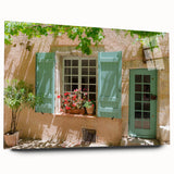 Acrylic print of a large abstract depiction of the South of France in blues and greens.