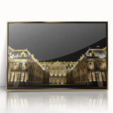 Art deco poster of the Versailles scenery in acrylic frame with gold tones, ideal for modern art wall decor.