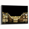 Black and white landscape art painting of Versailles on framed canvas, ideal for bedroom wall decor.