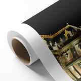 Art deco poster of Versailles scenery in pastel shades on rolled canvas, ideal for nursery wall art.