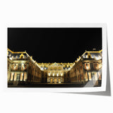 Extra large rolled print of Versailles gardens in muted green and blue tones, ideal for art wall dining room.