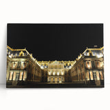 Black and white stretched canvas of Versailles scenery, ideal for kitchen wall art.