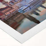 Art deco poster featuring a serene Bavarian landscape in muted greens and blues on rolled canvas.