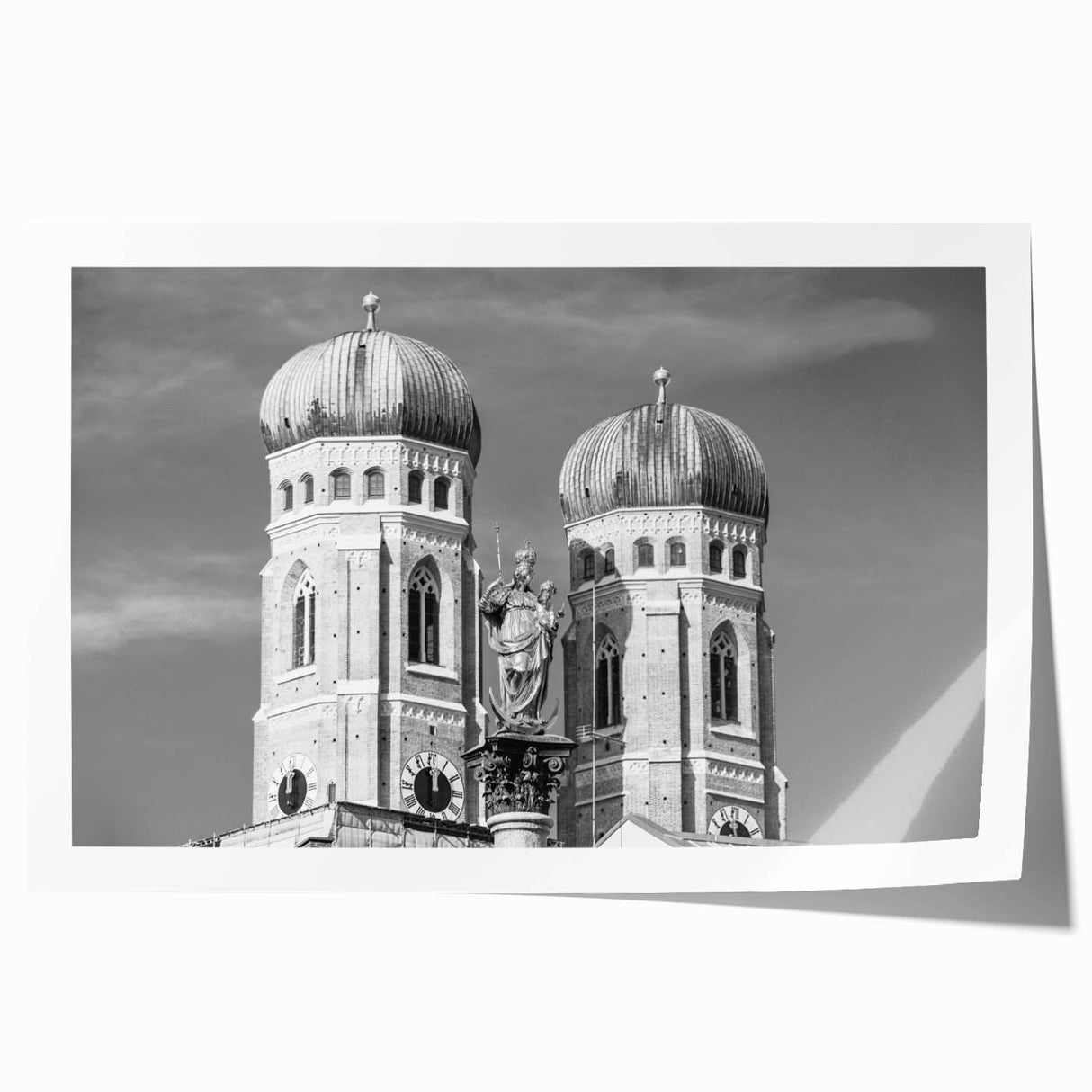 Extra large wall art depicting Munich scenery in muted earth tones on rolled canvas, ideal for dining room decor.