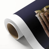 Art Deco poster of Athens skyline in pastel shades on rolled canvas, ideal for dining room wall art.