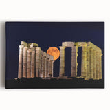 Black and white photo of Athens skyline on large stretched canvas, ideal for kitchen wall art.