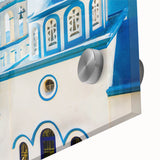 Acrylic print of a large abstract depiction of Crete, Greece in muted earth tones, ideal for dining room art.