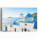 Black and white photo of Crete, Greece on stretched canvas, ideal for kitchen wall art.