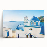 Black and white photograph of Crete landscape on stretched canvas, ideal for kitchen wall art.