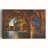 Black and white photograph of Rhodes, Greece on stretched canvas, ideal for kitchen wall art.