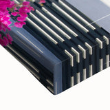 Black and white landscape art painting of Santorini on large stretched canvas, suitable for bedroom wall decor.