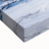 Large black and white landscape art painting on stretched canvas featuring a serene Greenland scenery.