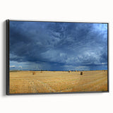 Black and white landscape art painting of a European scene on framed canvas, ideal for bedroom wall decor.