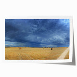 Extra large rolled print of a European scenery with vibrant floral elements, ideal for art wall dining room.