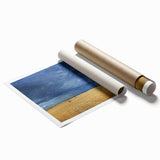 Rolled print of a Hungarian landscape with lush floral foreground in soft earth tones, ideal for classy bathroom wall art.