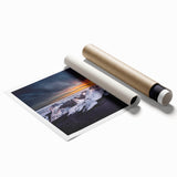 Extra large rolled print of a vibrant Icelandic landscape with vivid greenery and waterfalls.