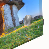 Acrylic print of a large abstract depiction of an Irish landscape in mid-century modernist style.