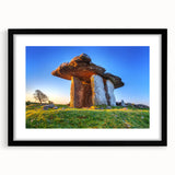 Extra large abstract art print of a colorful, textured Irish landscape on a framed canvas, ideal for living room decor.