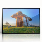 Large abstract wall art featuring a vibrant color palette with scenes of Ireland, printed on framed acrylic.