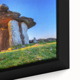 Black wall art featuring a textured, colorful Irish landscape on a framed canvas, ideal for large living room decor.