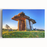Black and white photo of an Irish landscape on stretched canvas, ideal for kitchen wall art.