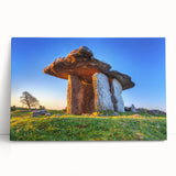 Black and white stretched canvas of a scenic Irish landscape, ideal for kitchen wall art.