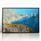 Large abstract wall art depicting a European scenery in Capri, Italy.
