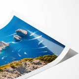 Extra large wall art featuring line art flowers with vibrant colors on a rolled canvas, ideal for large living room decor.