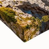 Black and white landscape art painting of Capri on stretched canvas, ideal for bedroom wall art.