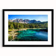 Extra large framed wall art of abstract Dolomites scenery in vibrant, colorful textures, ideal for living room decor.