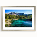 Textured abstract art print of the Dolomites in muted earth tones on a framed canvas.