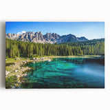 Black and white image of the Dolomites in Italy on stretched canvas, ideal for kitchen wall art or bedroom decor.