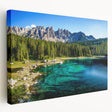 Landscape canvas print of the Dolomites in Italy, featuring muted earth tones, ideal for kitchen wall art.