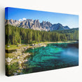 Landscape canvas print of the Dolomites in Italy, featuring muted earth tones, ideal for kitchen wall art.