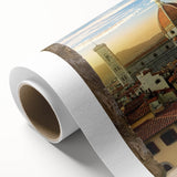 Art Deco poster of Florence scenery in pastel shades on rolled canvas, ideal for nursery wall art.