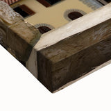 Black and white landscape art painting of Florence on stretched canvas, ideal for bedroom wall art.