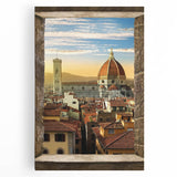 Black and white stretched canvas of Florence scenery, ideal for kitchen wall art or bedroom ambiance.
