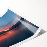 Extra large wall art of Lake Como with line art flowers in soft pastel shades on a rolled print.