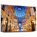 Acrylic print of Milan scenery with soft pastel hues, ideal for dining room decor.