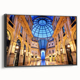 Black and white landscape art painting of Milan on framed canvas, ideal for bedroom wall decor.