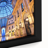Extra large framed canvas of a black Milan scenery with colorful, textured art, ideal for living room decor.
