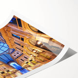 Extra large rolled print featuring line art flowers in monochrome, ideal for large living room wall decor.