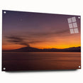 Acrylic print of Mount Etna in vibrant orange hues, ideal for bedroom or dining room decor.