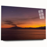 Acrylic print of Mount Etna in muted earth tones, ideal for bedroom or dining room art.