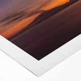 Art deco poster of Mount Etna in muted earth tones on rolled canvas, suitable for dining room decor.